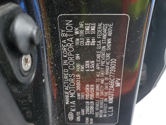 KNDJT2A66C7739010 - 2012 KIA SOUL + BLACK photo 12