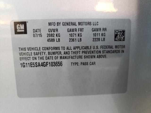 1G11E5SA4GF103656 - 2016 CHEVROLET MALIBU LIM LTZ SILVER photo 12