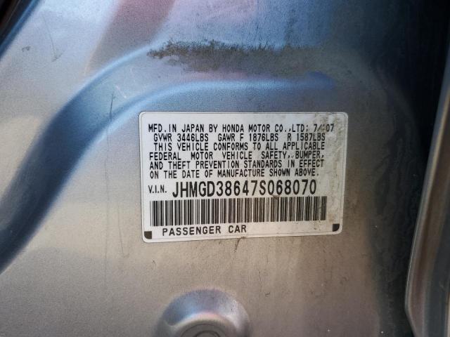 JHMGD38647S068070 - 2007 HONDA FIT S 银色 照片 13