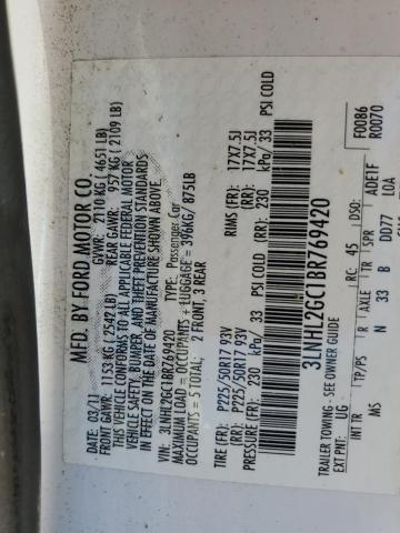 3LNHL2GC1BR769420 - 2011 LINCOLN MKZ WHITE photo 12