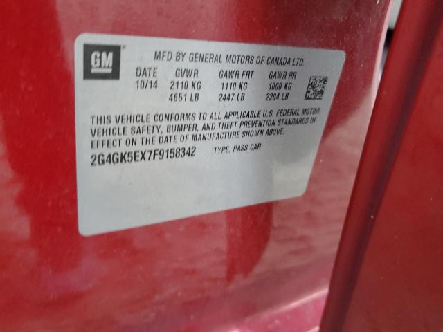 2G4GK5EX7F9158342 - 2015 BUICK REGAL RED photo 12