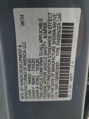 19XFL1G85RE030831 - 2024 HONDA CIVIC SPORT TOURING GRAY photo 12