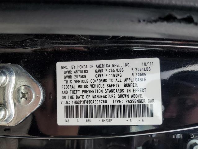 1HGCP3F89CA009268 - 2012 HONDA ACCORD EXL BLACK photo 12