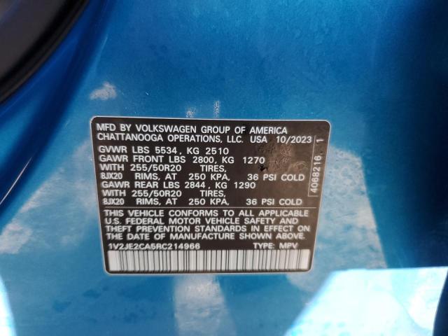 1V2JE2CA5RC214966 - 2024 VOLKSWAGEN ATLAS CROS SE Синій фото 13