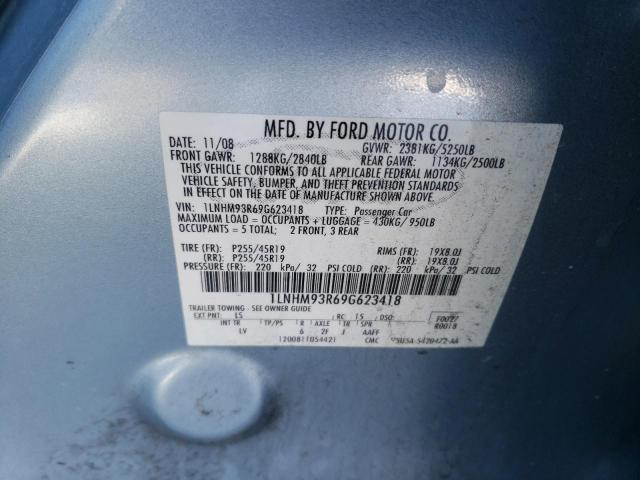 1LNHM93R69G623418 - 2009 LINCOLN MKS BLUE photo 12