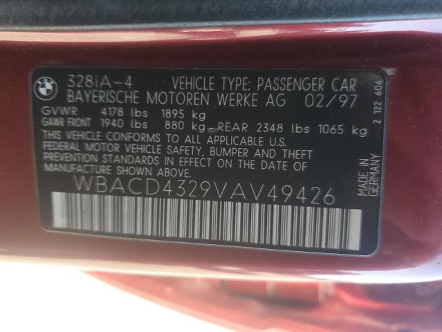 WBACD4329VAV49426 - 1997 BMW 328 I AUTOMATIC Bordo fotoğraf 12