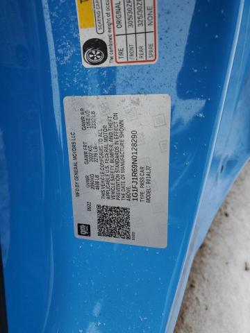 1G1FJ1R69N0128290 - 2022 CHEVROLET CAMARO ZL1 蓝色 照片 12