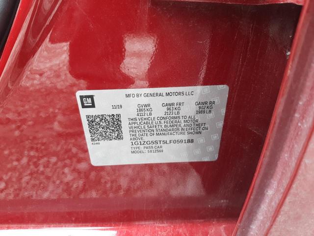 1G1ZG5ST5LF059188 - 2020 CHEVROLET MALIBU RS 勃艮第红 照片 12