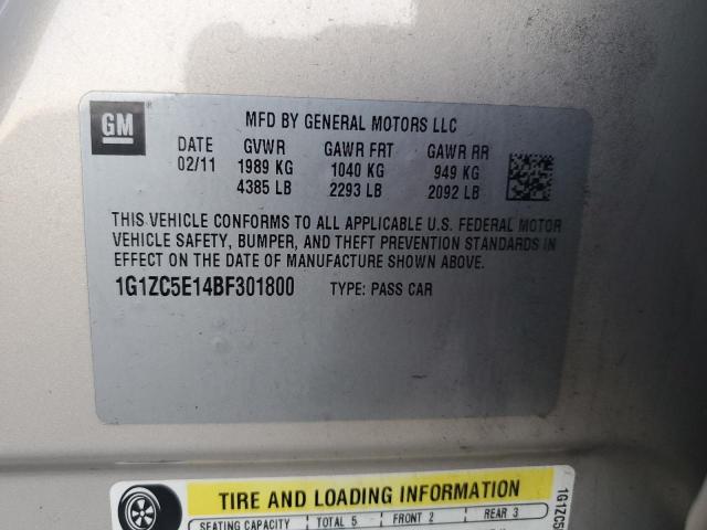 1G1ZC5E14BF301800 - 2011 CHEVROLET MALIBU 1LT 棕色 照片 12