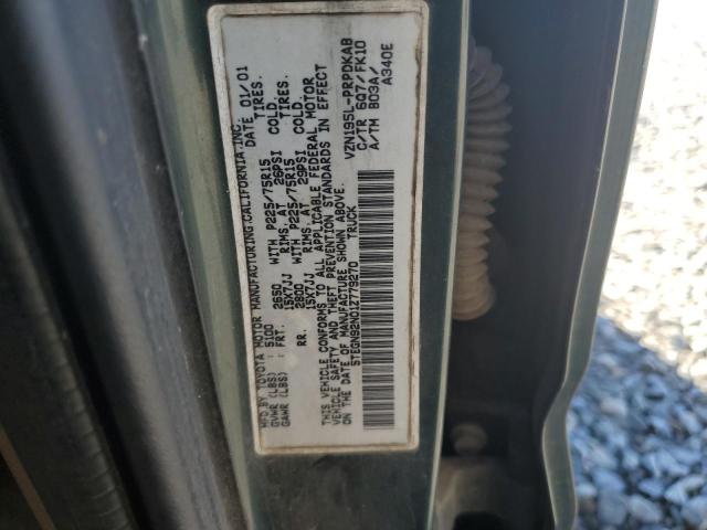 5TEGN92N01Z779270 - 2001 TOYOTA TACOMA DOUBLE CAB PRERUNNER GREEN photo 12