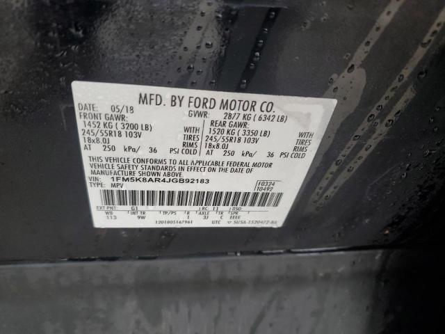 1FM5K8AR4JGB92183 - 2018 FORD EXPLORER POLICE INTERCEPTOR 双色 照片 14