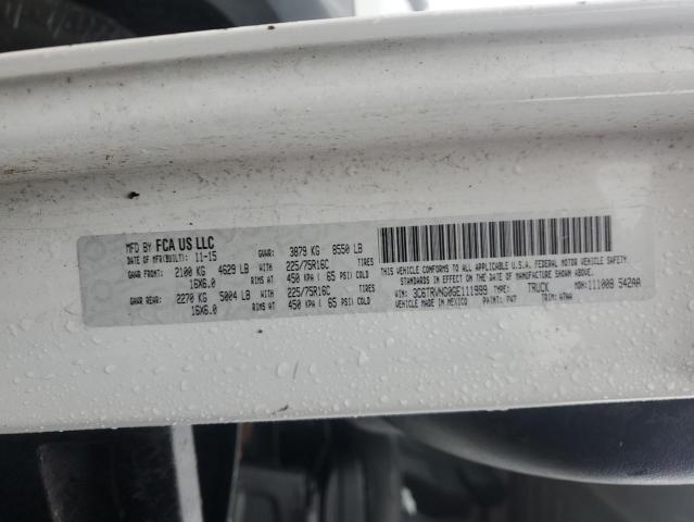 3C6TRVNG0GE111999 - 2016 RAM PROMASTER 1500 STANDARD თეთრი ფოტო 13