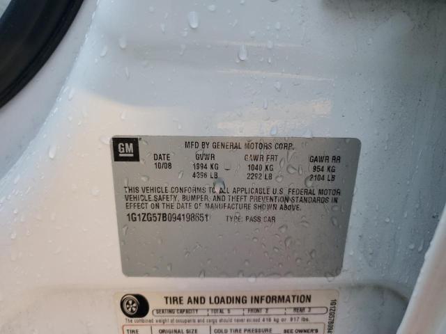 1G1ZG57B094198651 - 2009 CHEVROLET MALIBU LS WHITE photo 12