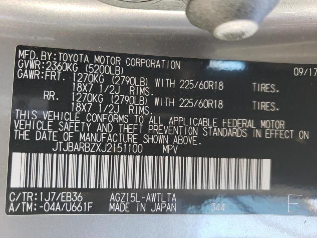 JTJBARBZXJ2151100 - 2018 LEXUS NX 300 BASE ნაცრისფერი ფოტო 13