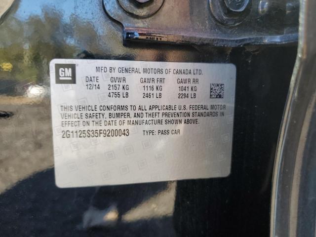 2G1125S35F9200043 - 2015 CHEVROLET IMPALA LT BLACK photo 12