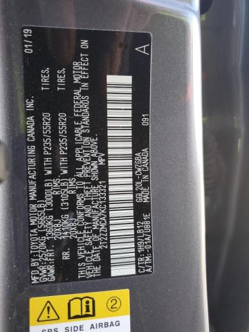 2T2ZZMCA7KC133321 - 2019 LEXUS RX 350 BASE GRAY photo 13