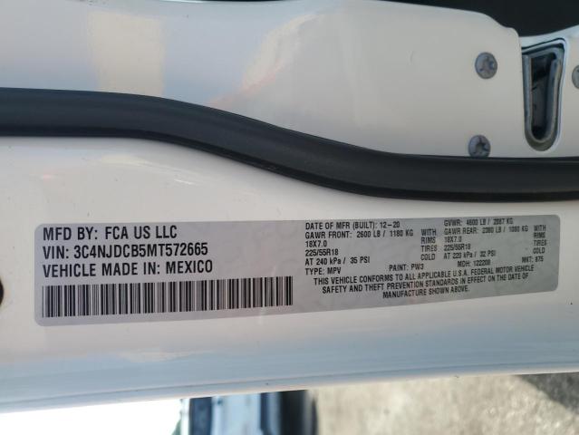 3C4NJDCB5MT572665 - 2021 JEEP COMPASS LIMITED أبيض صورة 13