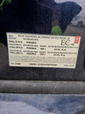 5YJSA1H15EFP32397 - 2014 TESLA MODEL S BLUE photo 13
