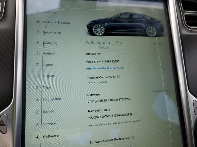 5YJSA1H15EFP32397 - 2014 TESLA MODEL S BLUE photo 9