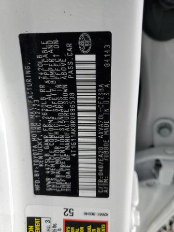 4T1G11AK8RU886538 - 2024 TOYOTA CAMRY SE NIGHT SHADE WHITE photo 12