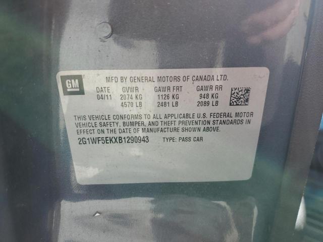 2G1WF5EKXB1290943 - 2011 CHEVROLET IMPALA LS GRAY photo 12