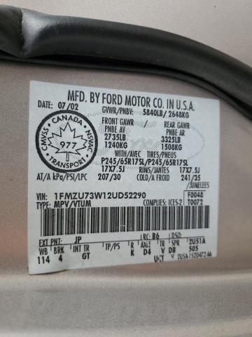 1FMZU73W12UD52290 - 2002 FORD EXPLORER XLT SILVER photo 13