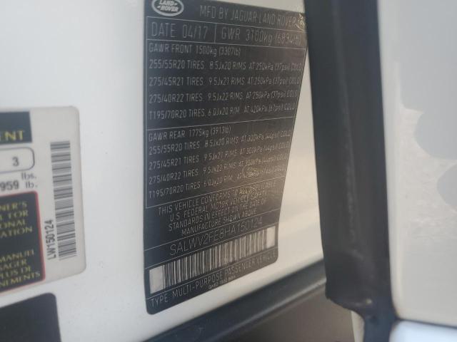 SALWV2FE8HA150124 - 2017 LAND ROVER RANGE ROVE AUTOBIOGRAPHY WHITE photo 14