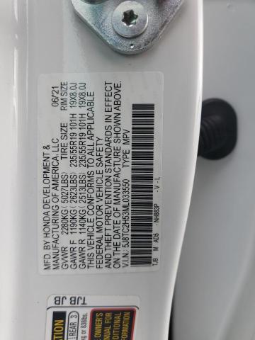 5J8TC2H53ML033550 - 2021 ACURA RDX TECHNOLOGY Blanco foto 12