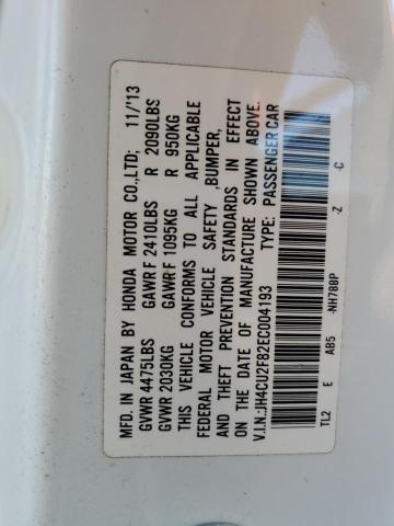 JH4CU2F82EC004193 - 2014 ACURA TSX SE WHITE photo 12