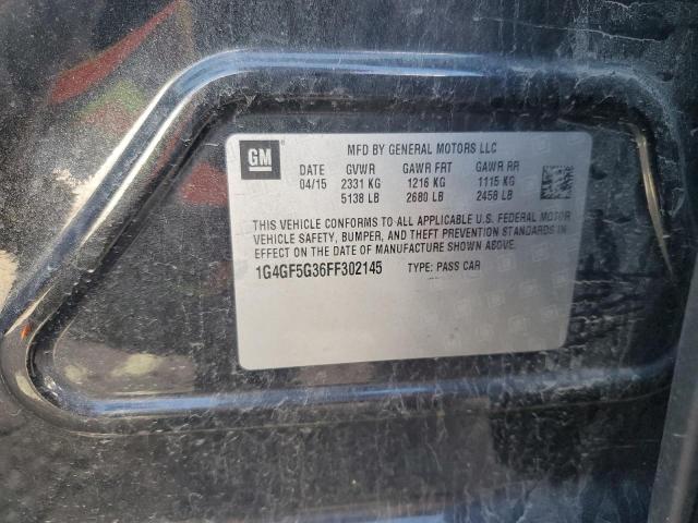 1G4GF5G36FF302145 - 2015 BUICK LACROSSE PREMIUM BLACK photo 12