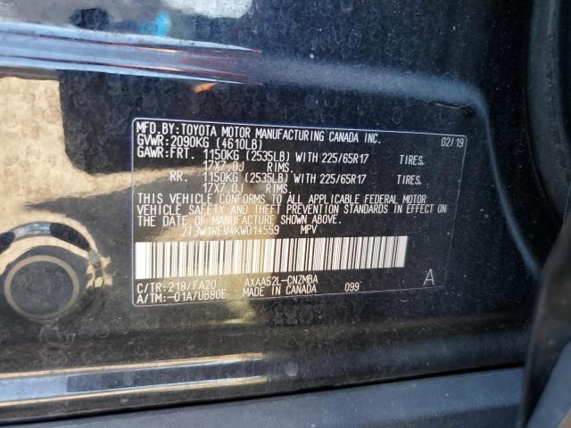 2T3W1RFV4KW014559 - 2019 TOYOTA RAV4 XLE Qara foto 13