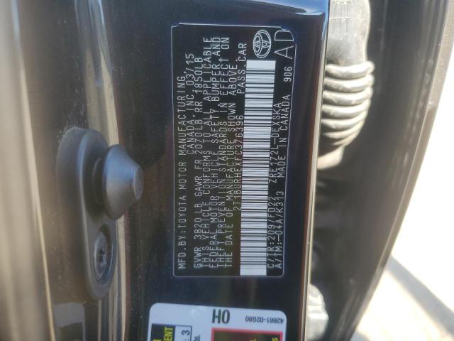 2T1BURHEXFC376396 - 2015 TOYOTA COROLLA L შავი ფოტო 12