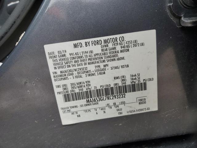 MAJ6S3GL7KC293232 - 2019 FORD ECOSPORT SE Grau Foto 13