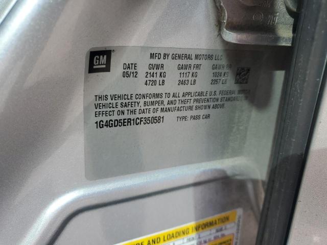 1G4GD5ER1CF350581 - 2012 BUICK LACROSSE PREMIUM Silber Foto 12