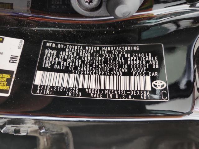 5YFP4MCEXPP142289 - 2023 TOYOTA COROLLA SE BLACK photo 12