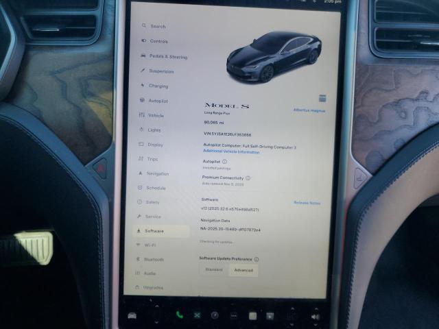 5YJSA1E26LF363656 - 2020 TESLA MODEL S გრაფიტი ფოტო 9