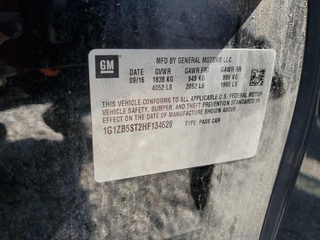 1G1ZB5ST2HF134628 - 2017 CHEVROLET MALIBU LS Siyah fotoğraf 12