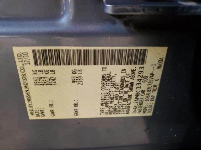 1N4AL2AP4BC134293 - 2011 NISSAN ALTIMA BASE SILVER photo 12