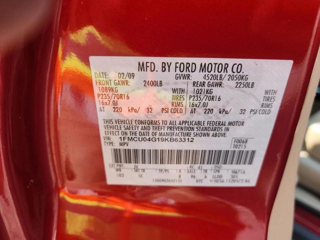 1FMCU04G19KB63312 - 2009 FORD ESCAPE LIMITED 红色 照片 13