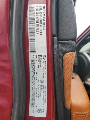 1C4RJFDJXMC715639 - 2021 JEEP GRAND CHER SRT-8 RED photo 13