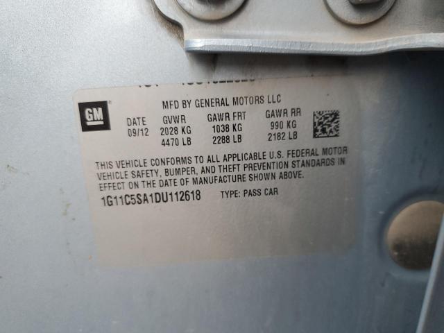 1G11C5SA1DU112618 - 2013 CHEVROLET MALIBU 1LT Көк фото 12