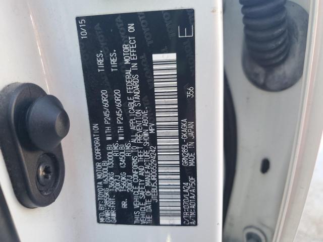 JTEBU5JR0G5294242 - 2016 TOYOTA 4RUNNER SR5/SR5 PREMIUM WHITE photo 13