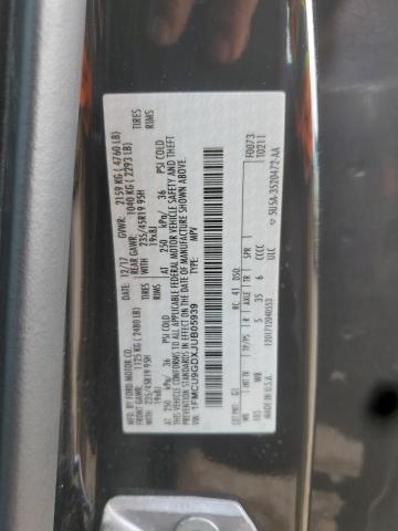 1FMCU9GDXJUB05939 - 2018 FORD ESCAPE SE 黑色 照片 12