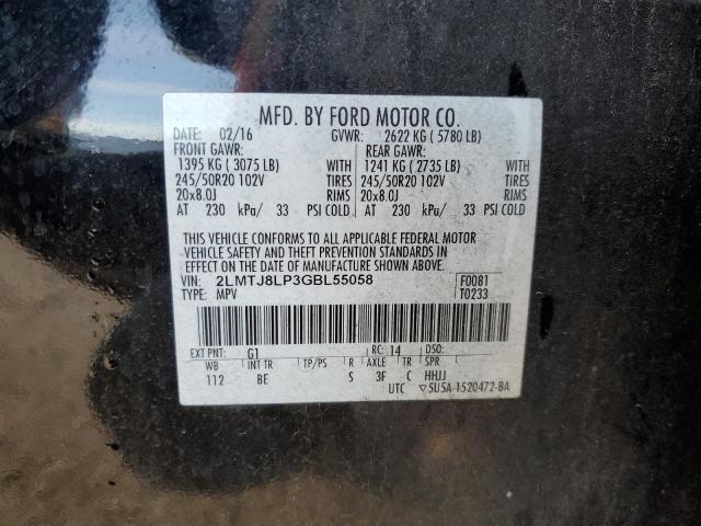 2LMTJ8LP3GBL55058 - 2016 LINCOLN MKX RESERVE BLACK photo 13