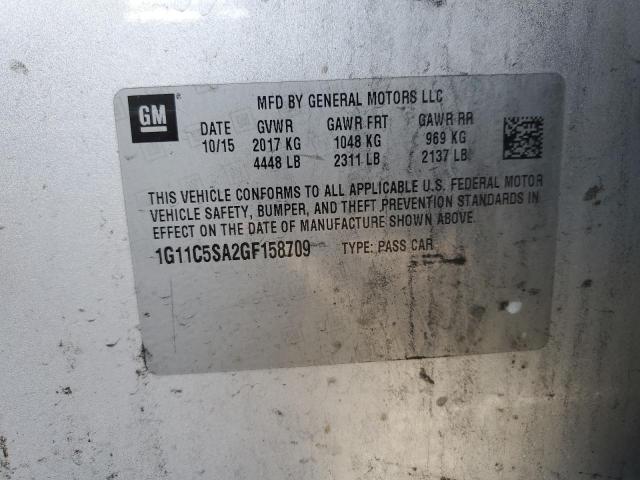 1G11C5SA2GF158709 - 2016 CHEVROLET MALIBU LIM LT 银色 照片 12