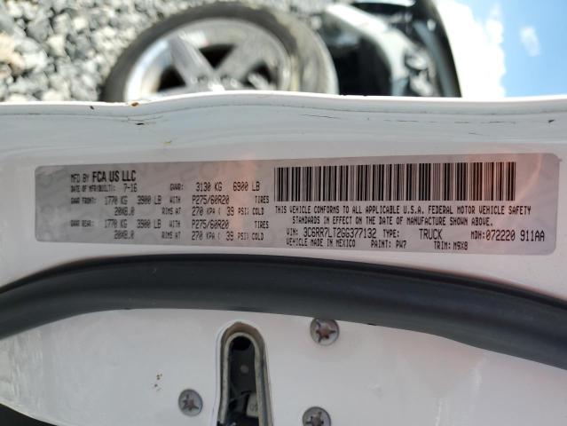 3C6RR7LT2GG377132 - 2016 RAM 1500 SLT WHITE photo 13