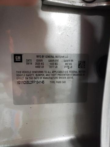 1G11C5SL2FF184145 - 2015 CHEVROLET MALIBU 1LT SILVER photo 12