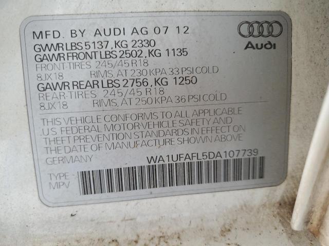 WA1UFAFL5DA107739 - 2013 AUDI A4 ALLROAD PREMIUM PLUS WHITE photo 12