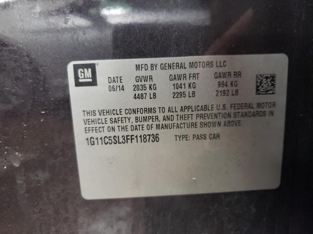 1G11C5SL3FF118736 - 2015 CHEVROLET MALIBU 1LT PURPLE photo 12