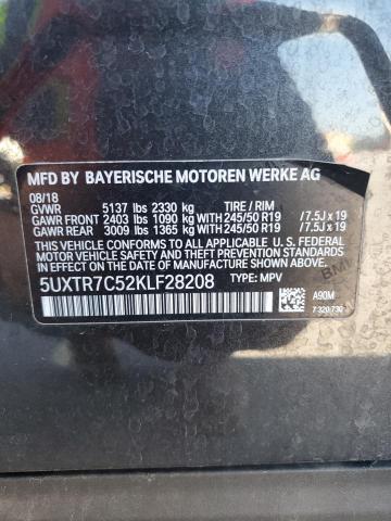 5UXTR7C52KLF28208 - 2019 BMW X3 SDRIVE30I CHARCOAL photo 13